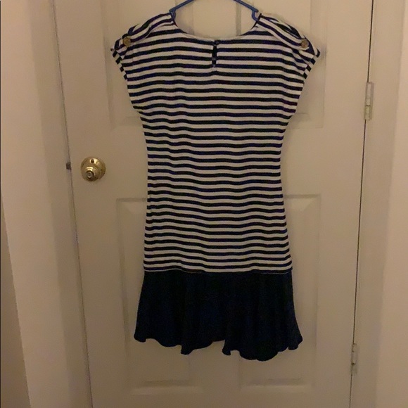 Retro Blue & White Sailor Style Drop Skit Dress - Picture 2 of 5